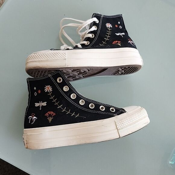 Converse Chuck Taylor All Star Embroidered Platform High Top Sneakers - Picture 6 of 14